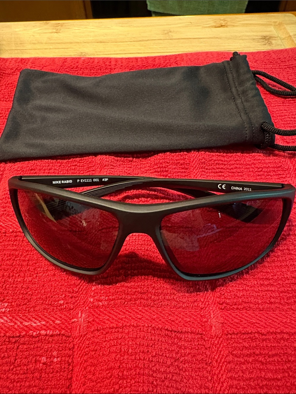 Nike Matte Black Wrap Sunglasses with Dark Lenses